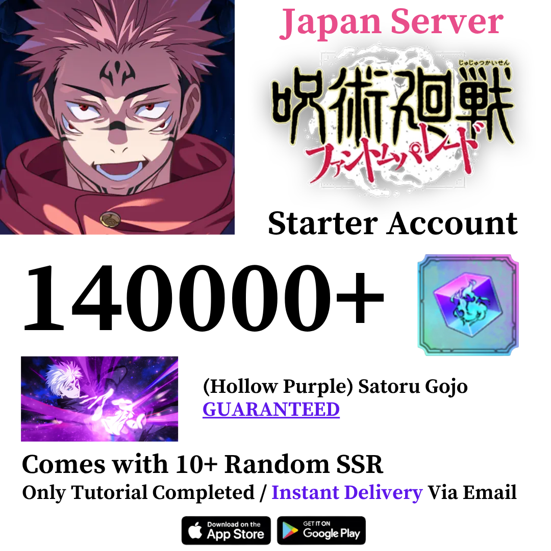 Jujutsu Kaisen Phantom Parade (Hollow Purple) Satoru Gojo Starter Account