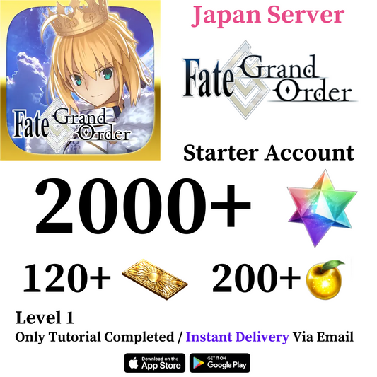 [Japan Server] 2000+ SQ Fate Grand Order FGO Quartz LV. 1 Starter Reroll Account