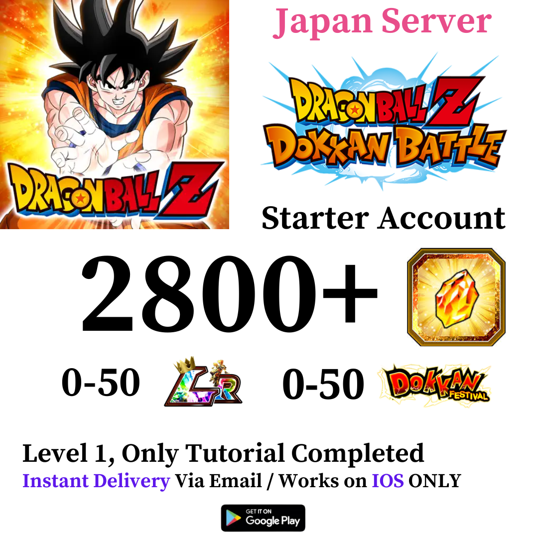 DBZ DRAGON BALL Z DOKKAN BATTLE Dokkan Battle Japan Server Level 1 iOS Starter