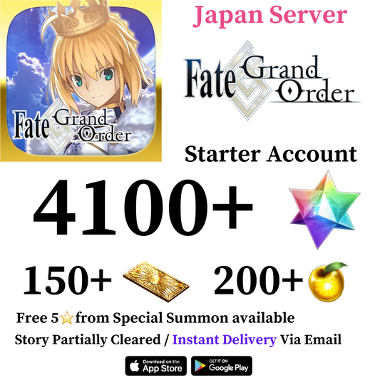 [Japan Server] 4100+ SQ Fate Grand Order FGO Quartz Endgame Starter Reroll Account