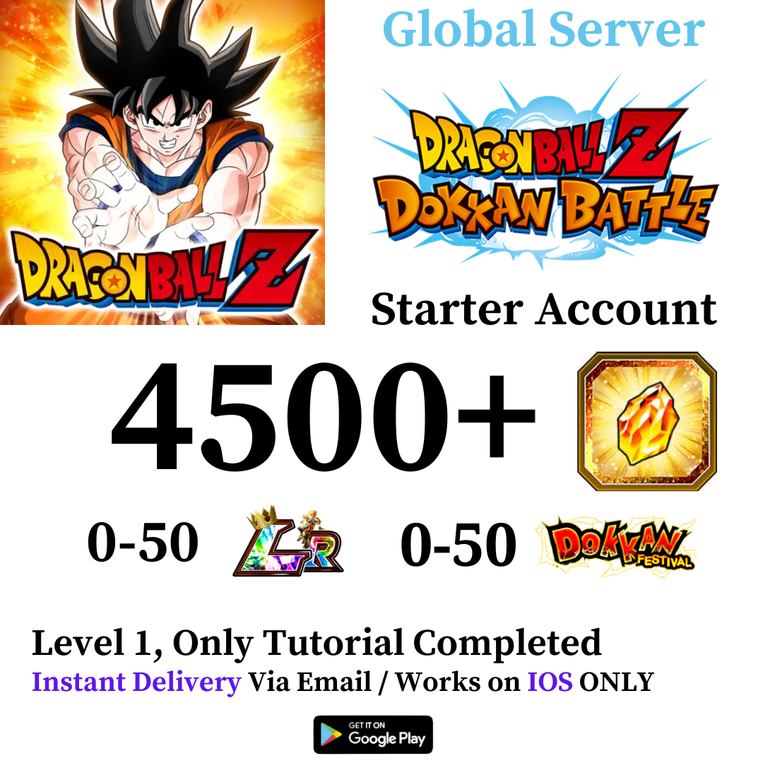 DBZ DRAGON BALL Z DOKKAN BATTLE Dokkan Battle Global Server Level 1 iOS Starter