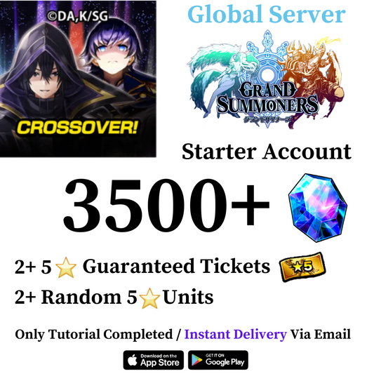 [Global Server] 3500+ Crystals Grand Summoners Starter Reroll Fresh 