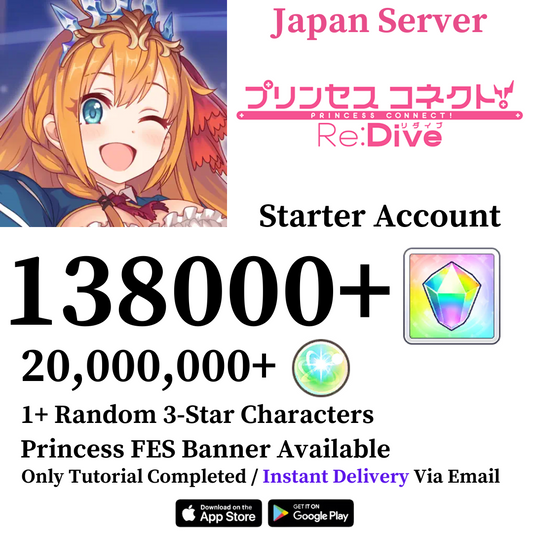 [Japan Server] 138000+ Gems Princess Connect Re:Dive Starter Reroll Account