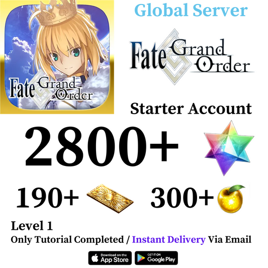 [Global/NA/English Server] 2800+ SQ Fate Grand Order FGO Quartz Endgame Starter Reroll Account