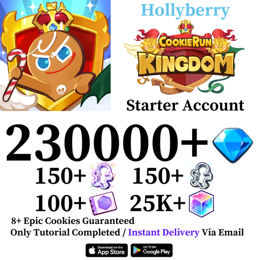 Cookie Run: Kingdom 230000+ Gems Daily Login Starter Account