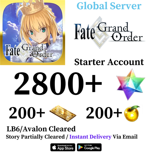 [Global/NA/English Server] 2800+ SQ Fate Grand Order FGO Quartz Endgame Starter Reroll Account