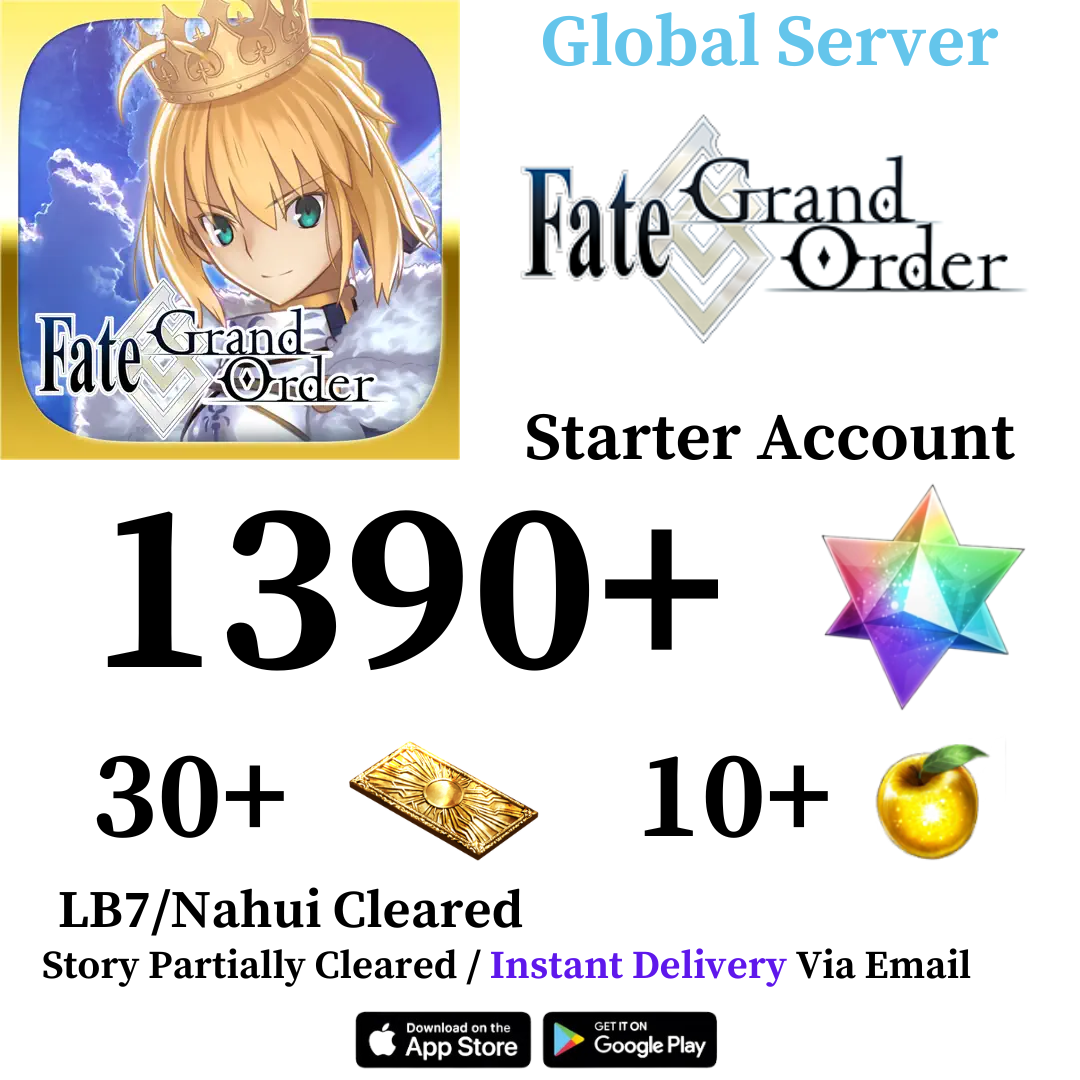 [Global/NA/English Server] 1390+ SQ Fate Grand Order FGO Quartz Endgame Starter Reroll Account