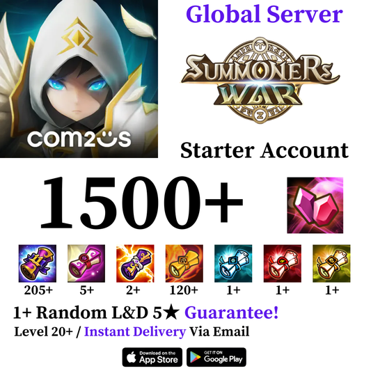 Summoners War 1000+ Crystals Starter Account