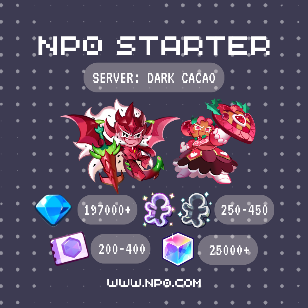 [Dark Cacao Server] Cookie Run: Kingdom Pitaya Dragon + Holly berry Cookie Daily Login Starter Account