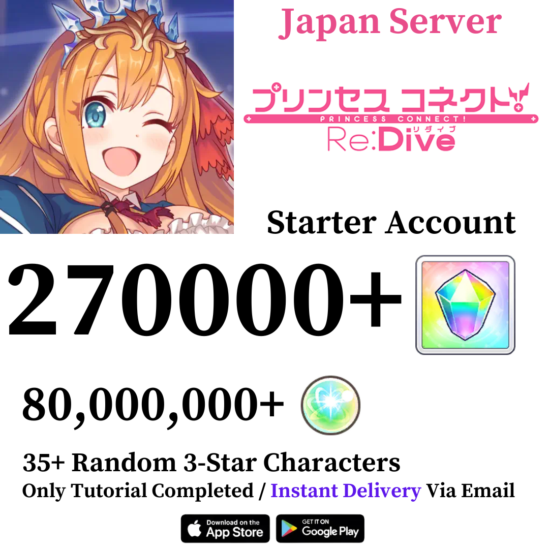 [Japan Server] 270000+ Gems Princess Connect Re:Dive Starter Reroll Account